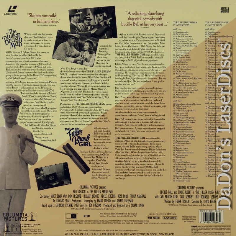 The Fuller Brush Man Laserdisc Rare Laserdiscs Clearance Items
