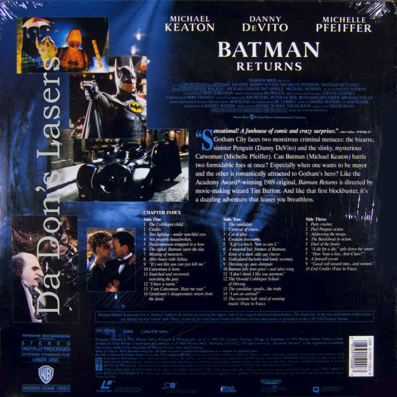 Batman Returns LaserDisc, Rare LaserDiscs, Widescreen Editions