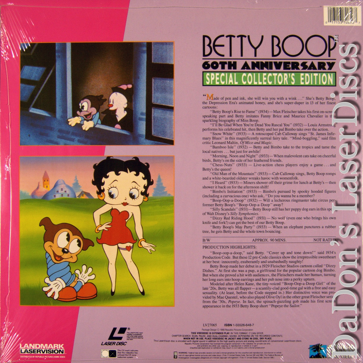 Betty Boop Vol. 1 LaserDisc, Rare LaserDiscs, Not-on-DVD