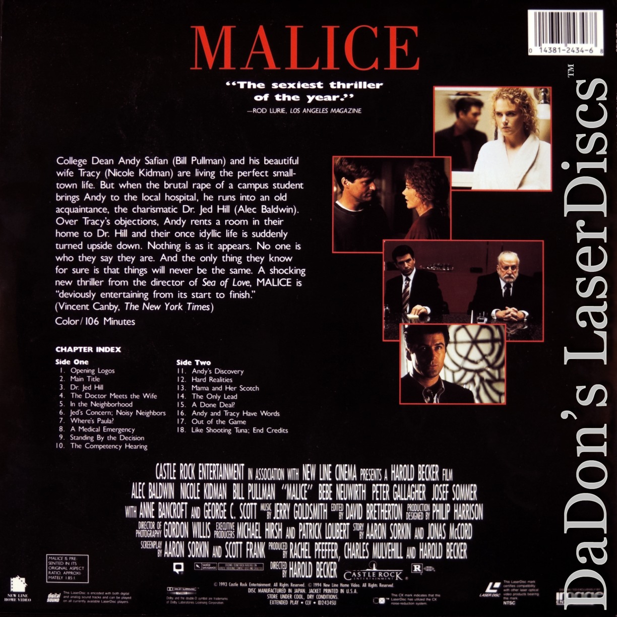 Malice Laserdisc Rare Laserdiscs Widescreen Editions