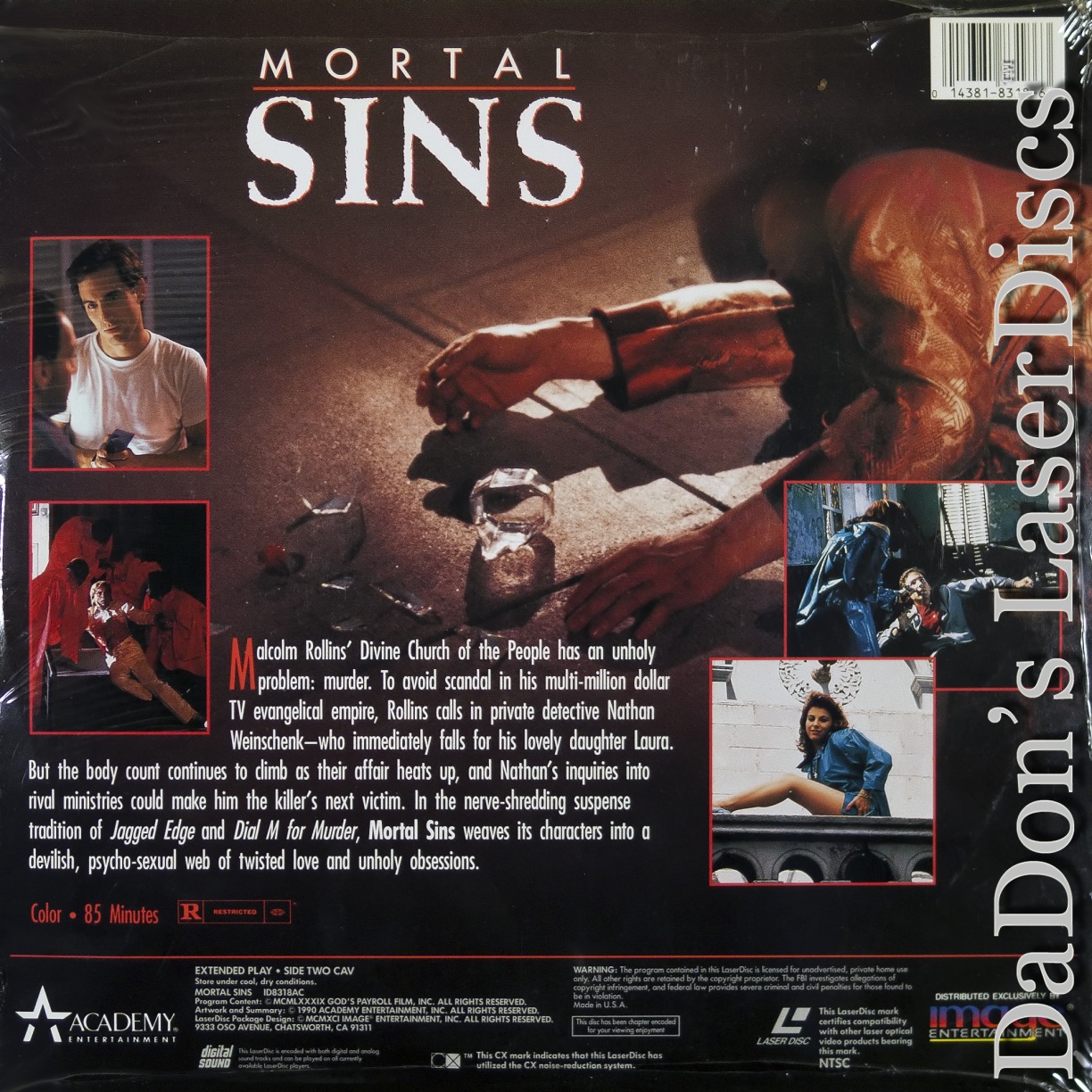 Mortal Sins LaserDisc Rare LaserDiscs Not on DVD