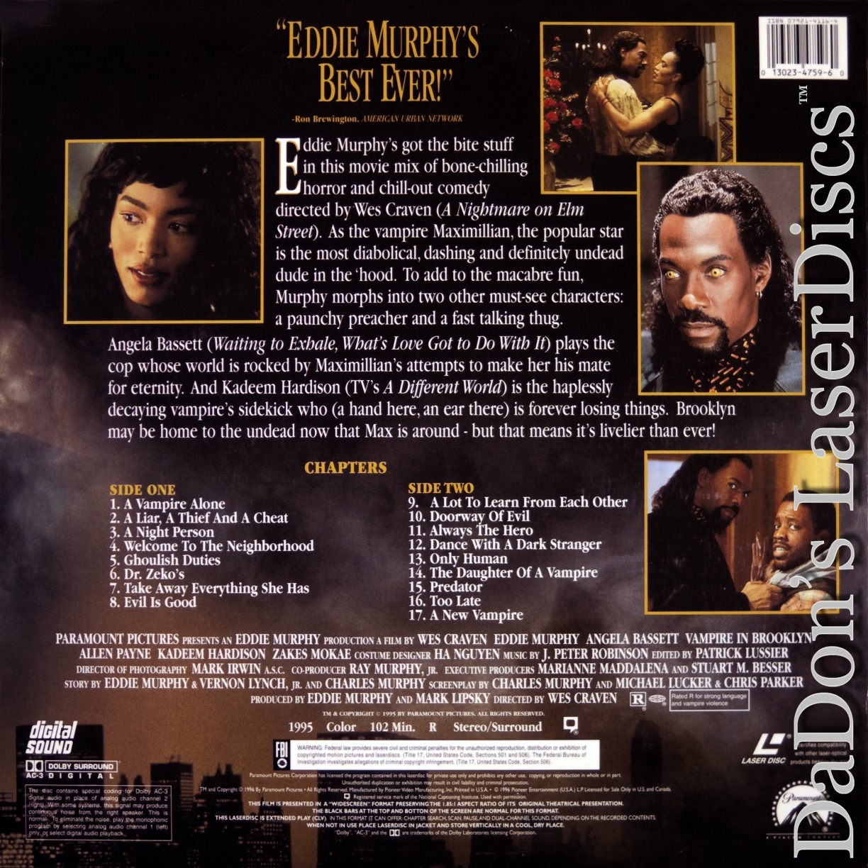 Vampire in Brooklyn LaserDisc, Rare LaserDiscs, AC-3 Dolby Digital