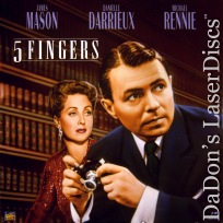 5 Fingers Rare NEW LaserDisc Mason True Story WWII Spy