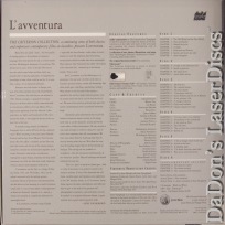 L\'avventura Lavventura CAV WS LaserDisc Criterion #62 Rare Box Set Foreign