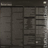 Notorious Criterion #100 Rare LaserDisc Grant Hitchcock