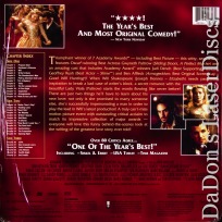 Shakespeare in Love AC-3 WS Rare LaserDisc Fiennes Rush Comedy